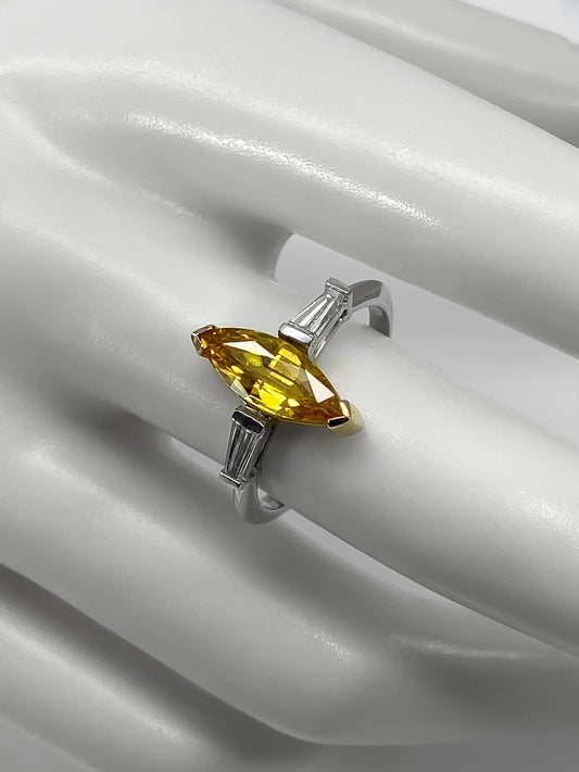 Sortija Zafiro Amarillo 2,63 Quilates