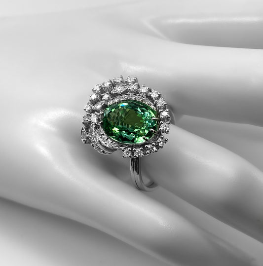 Sortija Turmalina Verde 4,84 Quilates