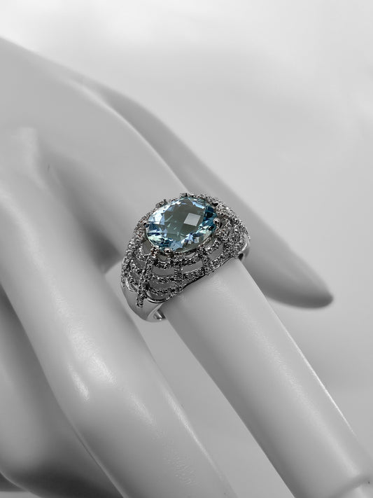 Sortija con Aguamarina 3,42 Quilates
