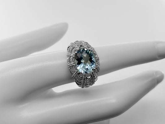 Sortija con Aguamarina 3,42 Quilates