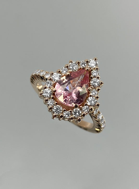 Sortija Zafiro Rosa 1,92 Quilates