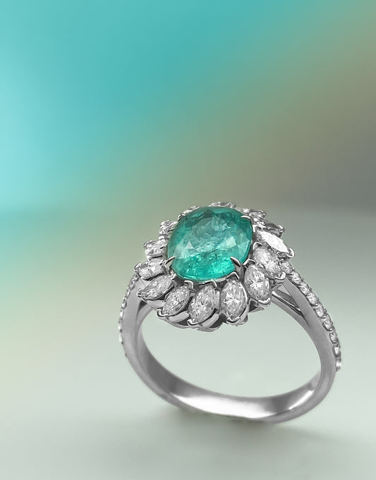 Sortija Turmalina Paraiba 1,84 Quilates